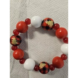 Sayitwithbeads Christmas Wood and Beaded  Bracelet 's
