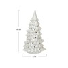 Creative Co-Op Stoneware LED Tree with Cut-Outs and Iridescent Finish,