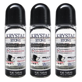 Krystal Stone Desodorante For Men Cool Black Roll on 90ml 3 Pack