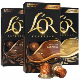 L'OR LOR Coffee 30 Pods Compatible with NESPRESSO Original line Caramel Vanilla Cocoa