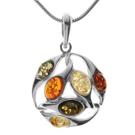 InCollections 241A200890890 Amber Sterling Silver 925 Pendant Necklace