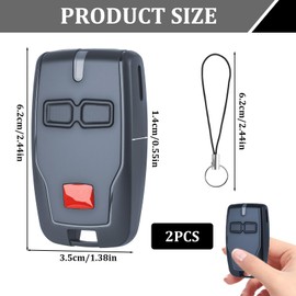 2 Pack Gate Remote Control for BFT Mitto 2B RCB Joynine Remote Control Garage Door 433MHz 2 Channels Rolling Code Compatible with Mitto 2/Mitto 4/Leio B/TRC Series/GHIBLI
