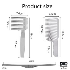 Barber Fade Combs With Hair Trimming Guide, 3Pcs Professional Cutting Comb Set, Curved Positioning Comb for Men