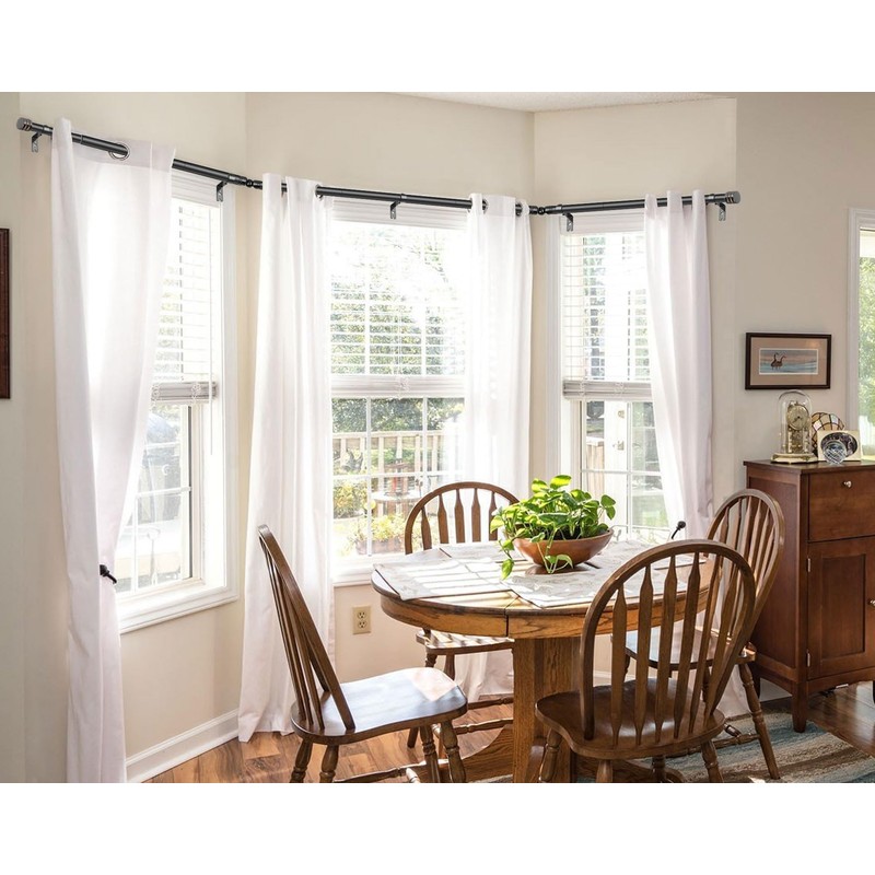Bay Window Curtain Rods, HOTOZON 7/8 Inch Heavy Duty Curtain