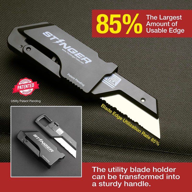 Stinger ResqBlade Emergency tool Pocket Knife, Utility Knife with Window