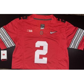 Unbranded Caleb Downs Ohio State HERITAGE STRIPE OSU 2 Red Jersey Buckeyes Stitched - S