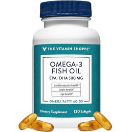 Aceite de pescado Omega 3 de The Vitamin Shoppe, 1000 mg, EPA, 300 mg DHA, 200 mg, pureza asegurada, destilado molecularmente para apoyar la salud... 