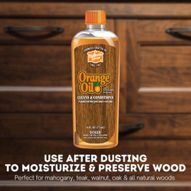 Holloway House Orange Oil Cleaner 16oz w/ Sun-Guard for Fine Wood, Cleans & Conditions, Removes Soap Scum from Shower Doors, Stainless, Tile & Sinks, Natural Oil that gives wood a Rich Glow