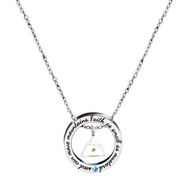 Yongxu Christian Triangle Mountain Mustard Seeds Circle Ring Adjustable Necklace Engraved Faith As Small As A Mustard Seed Can Move Mountains