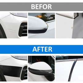 ETOPARS Car Door Sill Trim Protector 7cm x 5m Carbon Fiber Car Door Edge Guard Protector Tape Wrap Film Bumper Sticker Strip Anti Scratches Protective Truck