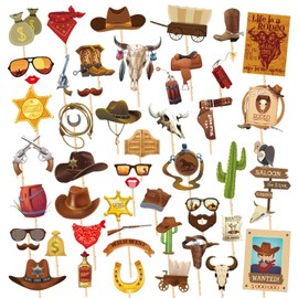 50pcs Cowboy Photo Props Western Cowboy Style Birthday Party Props Various Street Photography Accessories Photo Studio Props Carnival Accessories