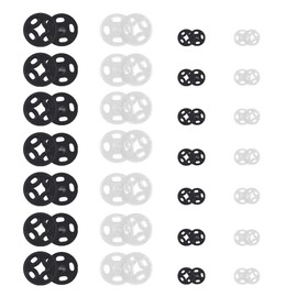 GOLRISEN 200 Pieces Sew-On Snap Fasteners Plastic Black Transparent Press Stud Set Jersey Items 7mm 10mm Snaps Snap Buttons Sewing Accessories for DIY Crafts Clothing Bags Leather