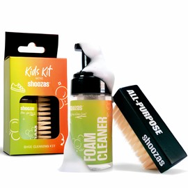 Shoozas Kids Shoe Cleaner Kit - Fun and Mess-free, No Water Needed, Non-Toxic, Quick Dry, Made from Coconut Oil Derivatives, Best for Leather, Plastic, Rubber, Soles, and More.