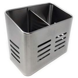 Space Home - Stainless Steel Cutlery Holder - Kitchen Utensil Holder - Cutlery Drainer - Pencil Holder - 16 x 9 cm