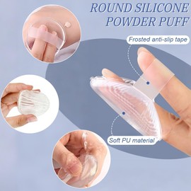 JEYORZY 2 Kartons Finger Puderquaste, Mini-Silikon Puderquaste, Gesicht Silikon Powder Puff Make-up für Foundation Concealer Grundierung Nass und Trocken Make-up Tools die Kein Puder Aufnimmt