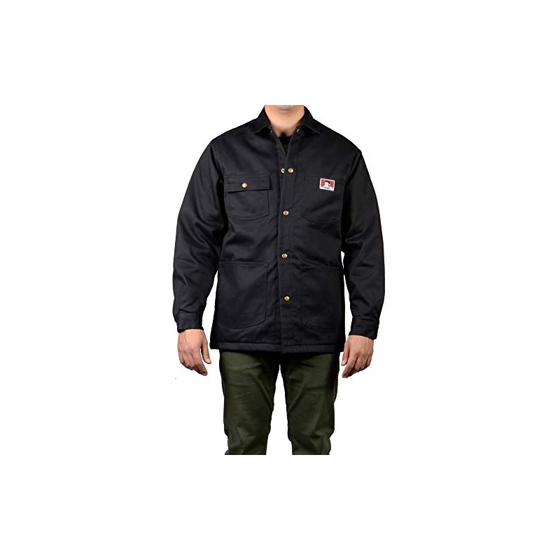 BEN DAVIS Men's Original Style Jacket, with Front Snap (Black,