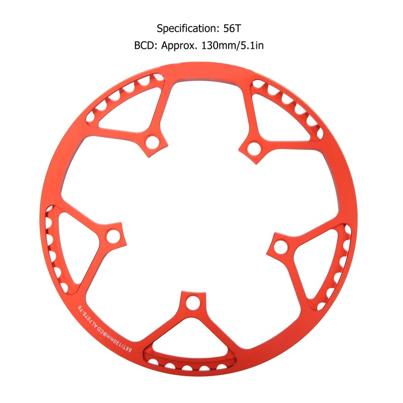 Bike Chainring 56T 130BCD Red Aluminum Alloy Lightweight Folding Bike