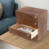 WOQLIBE Wood Desktop Organizer, Tabletop Storage Box w/ 4 Lockable