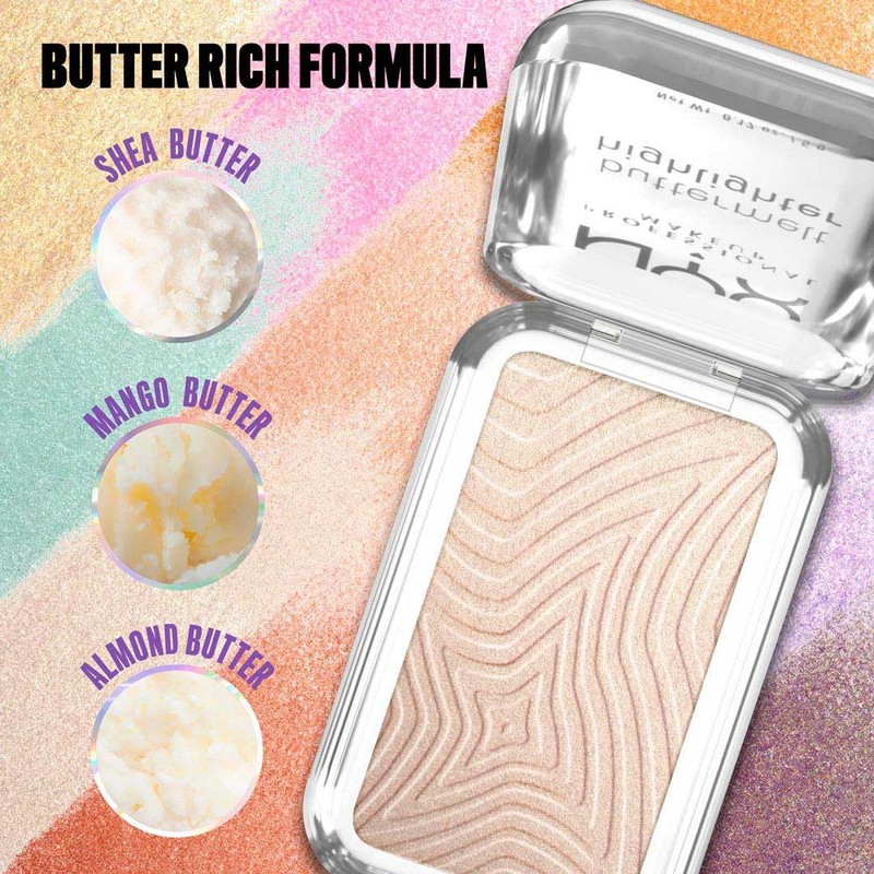 Nyx Professional Makeup, Buttermelt Highlighter, Tono: Bright and Butta (dorado