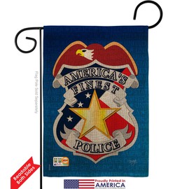 Breeze Decor Police Burlap Pack Armed Forces Cop Law Enforcement Sheriff Officer Blue Line Support Applique House Decoration Banner Small Yard Gift Double-Sided, Garden Flag 13"x 18.5", Made in USA