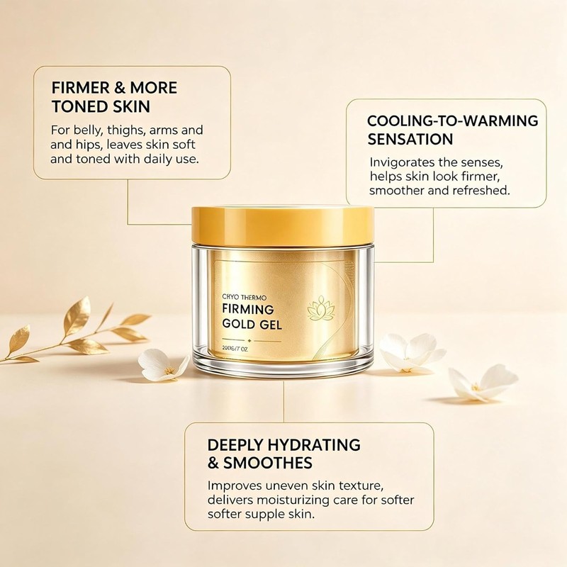 Cryo Thermo Gold Firming Gel, Cooling Warming Body Moisturizer (2pcs)