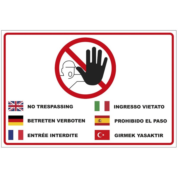 Sign "Betreten verboten" in Multiple Languages PVC Hard Foam Board