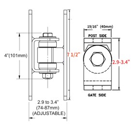 UCDOET Heavy Duty Upgraded Sealed Bearing Gate Hinges, Adjustable Pivot Gate Hinge Heavy Duty, Bolt/Weld on Hinges for Large Heavy Driveway Trailer Swinging Gates up to 1000 Lbs -CI3700(1pair) 7.5" L