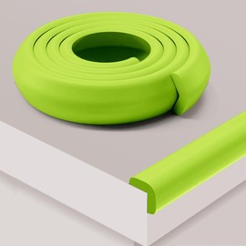 Baby Proof Corner Protectors for Furniture, 6.56FT Heavy Duty Foam Edge Corner Bumpers, Soft Rubber Safety Guards for Sharp Corners, Table and Cabinet Edges Protection (Green)