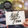50 Pack Gold-Foiled Thank You Cards for Graduation with Envelopes