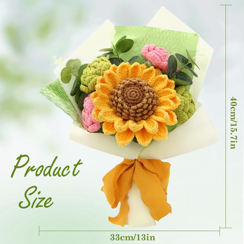 Handmade Crochet Flower Bouquet, Crochet Flowers, Knitted Flowers