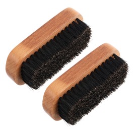 Baluue 2pcs Beechwood Beard Grooming Brush for Men Multifunctional Hairbrush for Smoothing Beard Styling Shoe Cleaning Natural Bristle Design for Barbershop Home Use