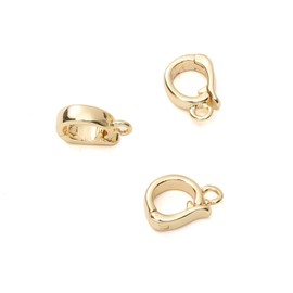 18K Gold Plated Pearl Removable Clasps 7x10mm Hole Ring Size 1.5mm 6pcs for Jewelry Making