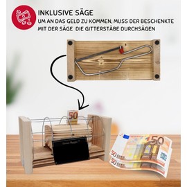 Original Funny Money Gifts for 50th Birthday Gift Ideas for Men and Women - Iron Reserve Grid Box - Text B/W Happy Birthday 50