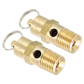 PATIKIL 1/4 Macho NPT Seguridad Válvula, 2 Paquete Presión Liberación Válvula Aire Liberación Válvula para Aire Compresor, 250 PSI Establecida Presión