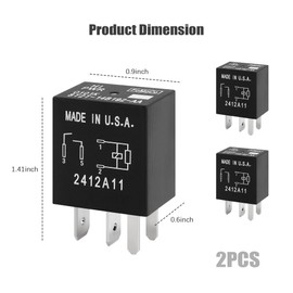 2PCS Car Relay Replacement OEM# 8T2T-14B192-AA,Multi-Purpose 4 Pin Relay Automotive Relay for Car Compatible with Ford Lincoln,Standard Car Relay 12 Volt Relay Car Accessories