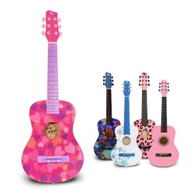 CB SKY 30” Heart design Acoustic Metal Strings Guitar/Girls Gift/Kids Musical Toys/Musical Instrument (Pink)