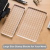 2 Pieces Large Stamp Blocks Acrylic Clear Stamping Blocks Tools
