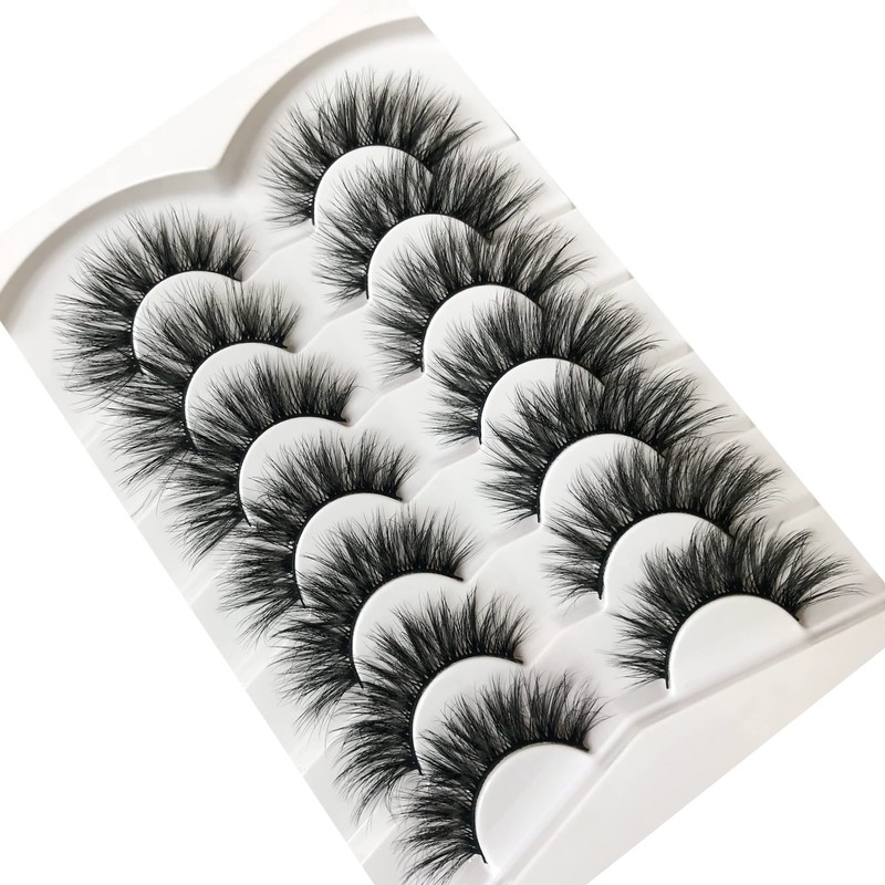 Pooplunch False Eyelashes 8D Cat Eye Volume Wispy Clusters Faux