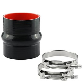 Ucreative Ucreative 4' Reinforced Silicone Straight Hump Coupler High Temperature 4-ply with T-Bolt Clamps Hose ID: 3.5" (89mm)