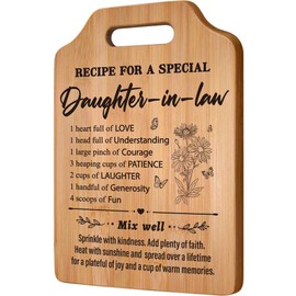 Milcier Gifts for Daughter In Law, Daughter in Law Recipe Cutting Board from Mother in law, Birthday Mothers Day Christmas Gifts for Daughter in Law