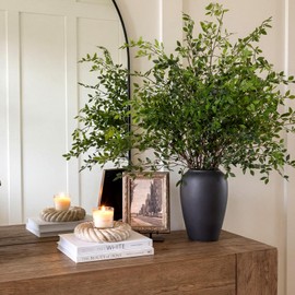 Suncalla 6 Pcs Artificial Greenery Stems 40 Inches Tall Faux Nandina Branches Fake Greenery Plants Bamboo Leaves Stems for Vase Wedding Living Room Bedroom Home Office Shop Kitchen Garden Decor
