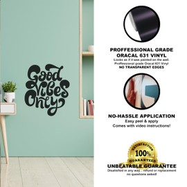 Inspirational Wall Decals for Bedroom Motivational Decal Quote Positive Kids Word Sayings Sticker Home Office Sign Classroom Decor Art Removable Vinyl Decorations (Good Vibes 5 (10x12))