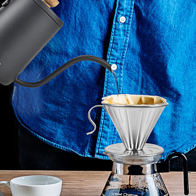 MERMOO YILAN Pour Over Coffee Dripper Stainless Steel Metal Reusable