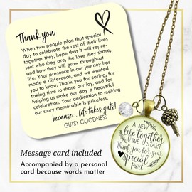 Wedding Flower Designer Gift Necklace A New Life We Start Rustic Florist Bridal Bouquet Thank You