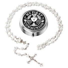 BRITIVIVE Rosary Prayer Beads Rosary Communion Girls Rosary Catholic with Gift Box for Communion Party Gift First Communion