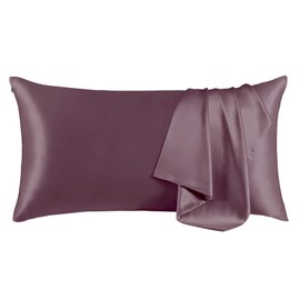 THXSILK Mulberry Silk Pillowcase for Hair and Skin with Hidden Zipper, Both Side Pure Mulberry Silk, Natural Silk Pillowcase Pillow Cover (20inch x 40inch, California King Size, Purple, 1pc)