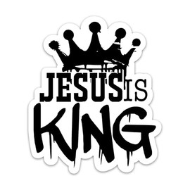 Jesus is King Sticker Christian Bible Verse Sticker Religious Faith Based Trust in God Worship Scripture Waterproof Vinyl Stickers for Laptop Water Bottle Journal Decals Gifts for Adults Kids Teens