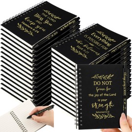 Seajan 64 Set Inspirational Gift Small Notebooks Bulk Mini Spiral Journals Motivational Spiral Notepads with Pen Volunteer Bible Employee Appreciation Gift for Office(Bible)
