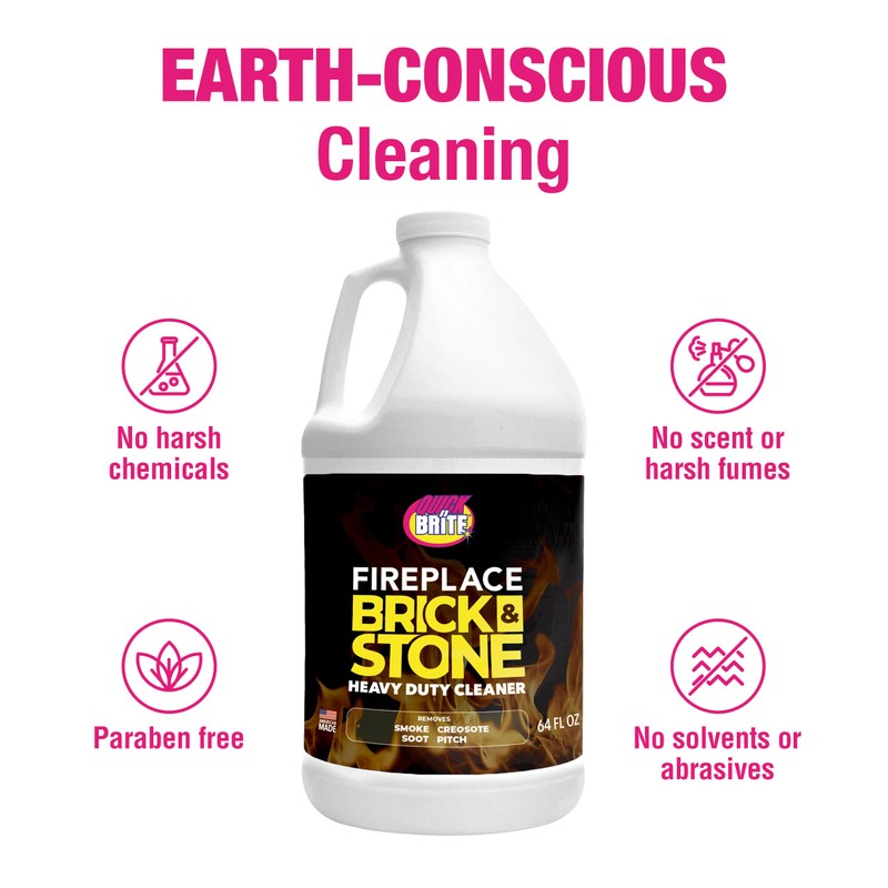 Quick 'n Brite Fireplace Brick and Stone Cleaner 64oz -