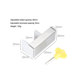 Spotact 2 Pack Sliding Window Wedge Limiter Lock with Key Safety Adjustable Sliding Door Frame Restrictor Aluminium Alloy Anti-Theft for Security Children Home Office Dormitory School